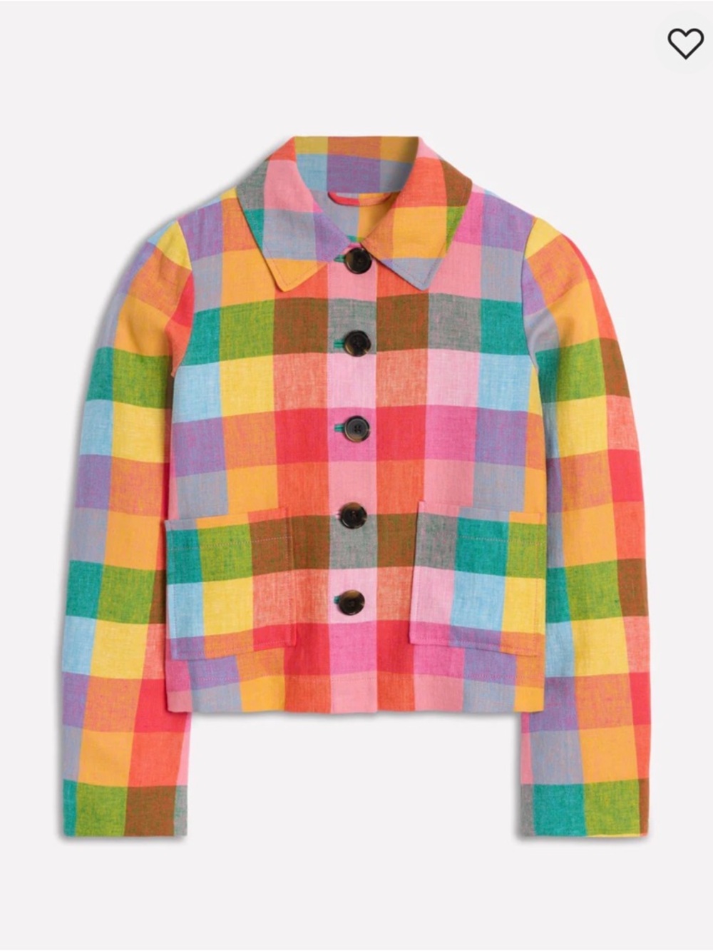 Boden Rainbow 🌈 Plaid Knightsbridge jacket, NWT size 4.